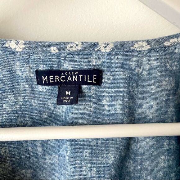 J. Crew Floral Chambray Dress Size Medium - Picture 4 of 5